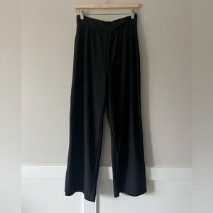 SPANX Black Wide Leg Ponte Pants Built-In Shapewear High Rise Pull On Size L